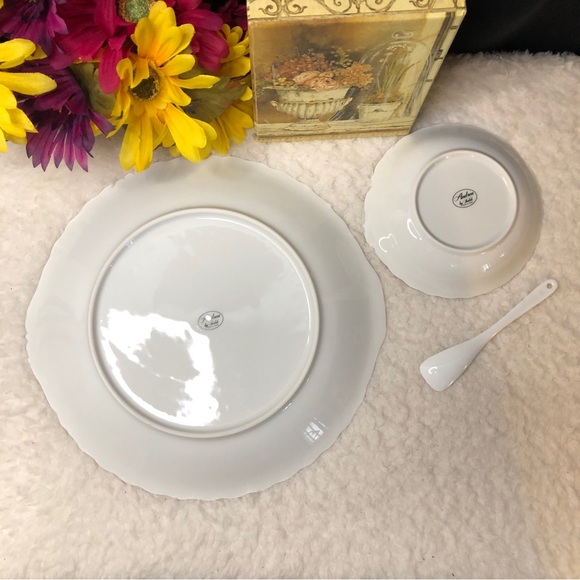 Vintage “Andrea” Floral Chintz w/Gold Trim By Sadek 3pc Party Server - Picture 12 of 16